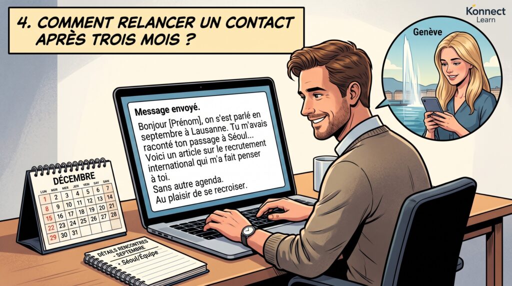 Comment relancer quelqu'un trois mois après l'avoir croisé